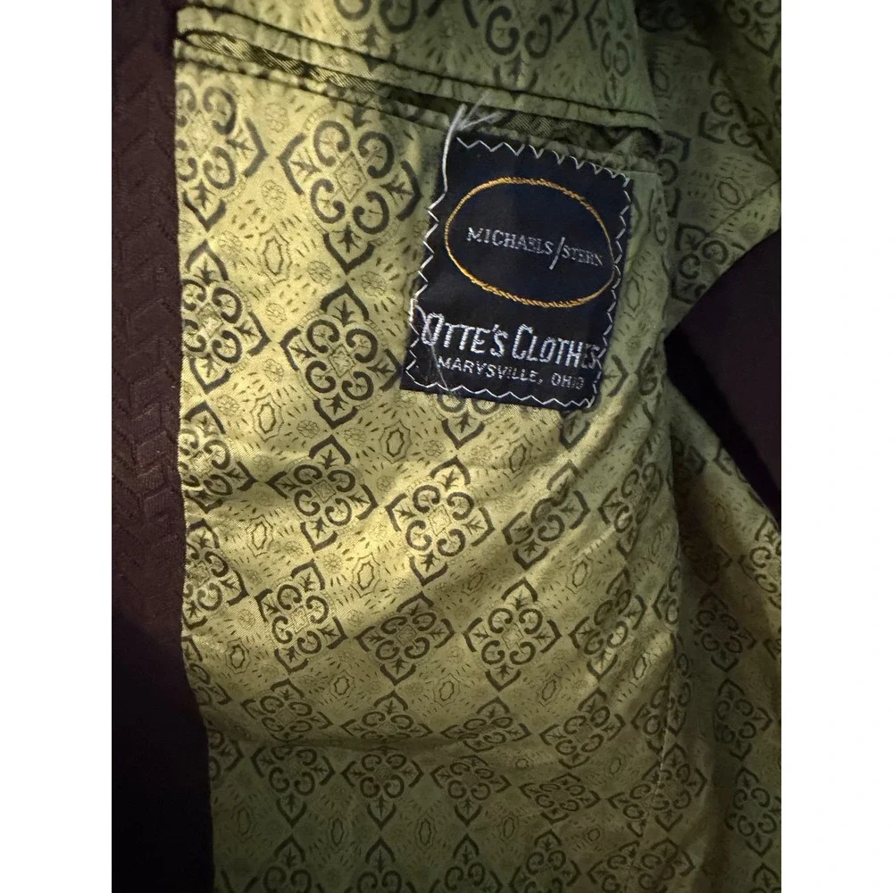 Vintage Michaels-Stern Mens Brown Textured Blazer Sport Coat Patch Pockets 44R